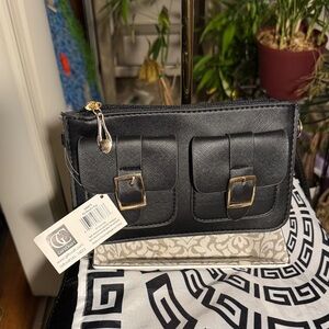 Giani Bernini Black and Cream Clutch